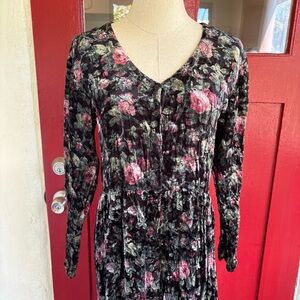 VTG 90s Crushed Velvet Whimsigoth Dress